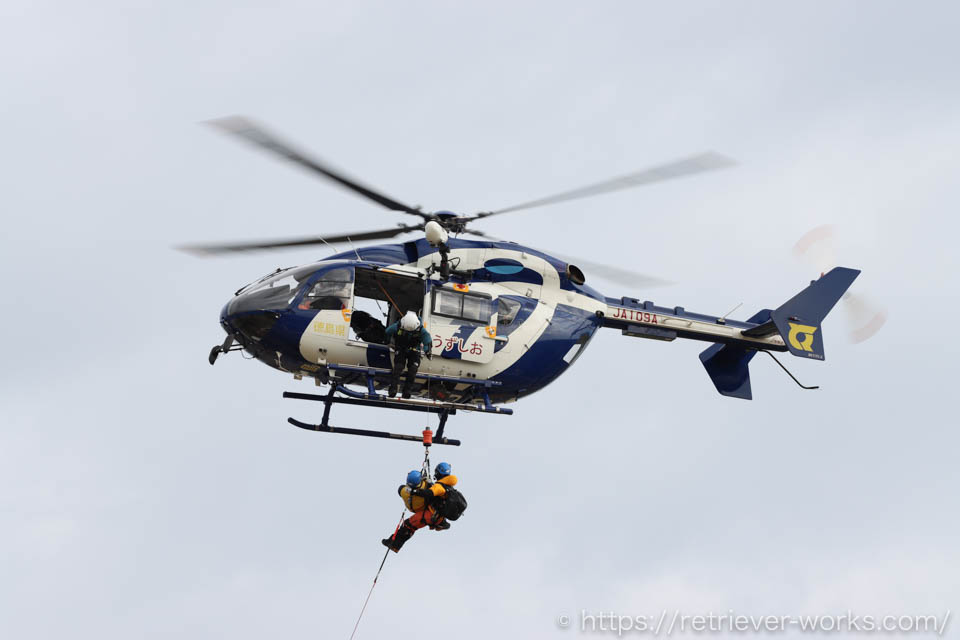 徳島県消防防災航空隊のヘリ「うずしお」（JA109A・BK117C-2）