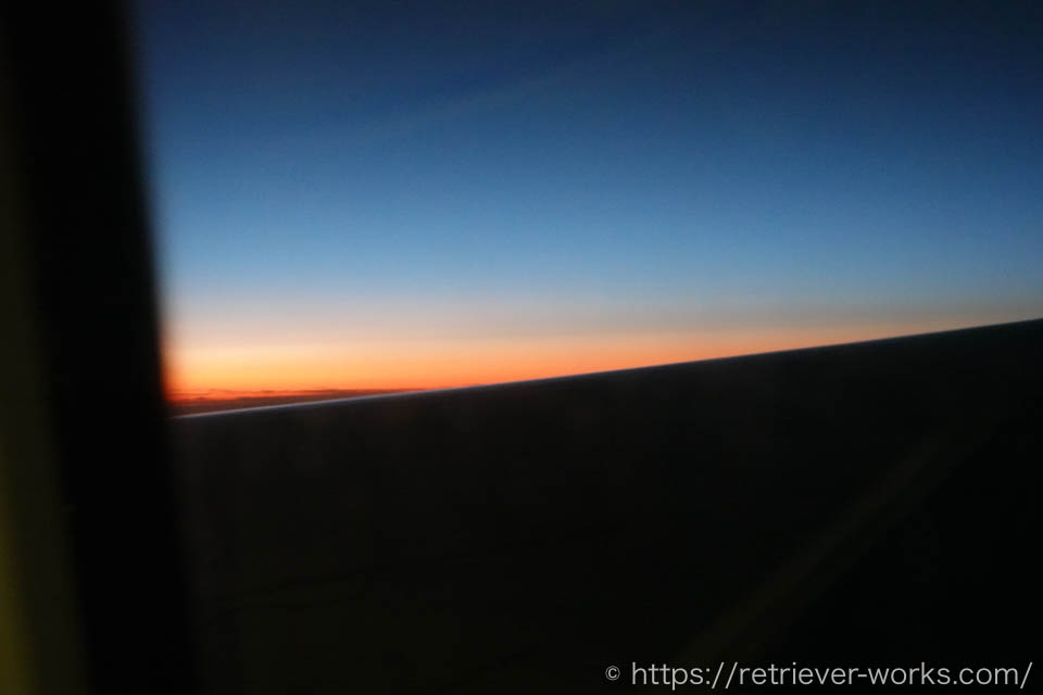 飛行機からみた夕景