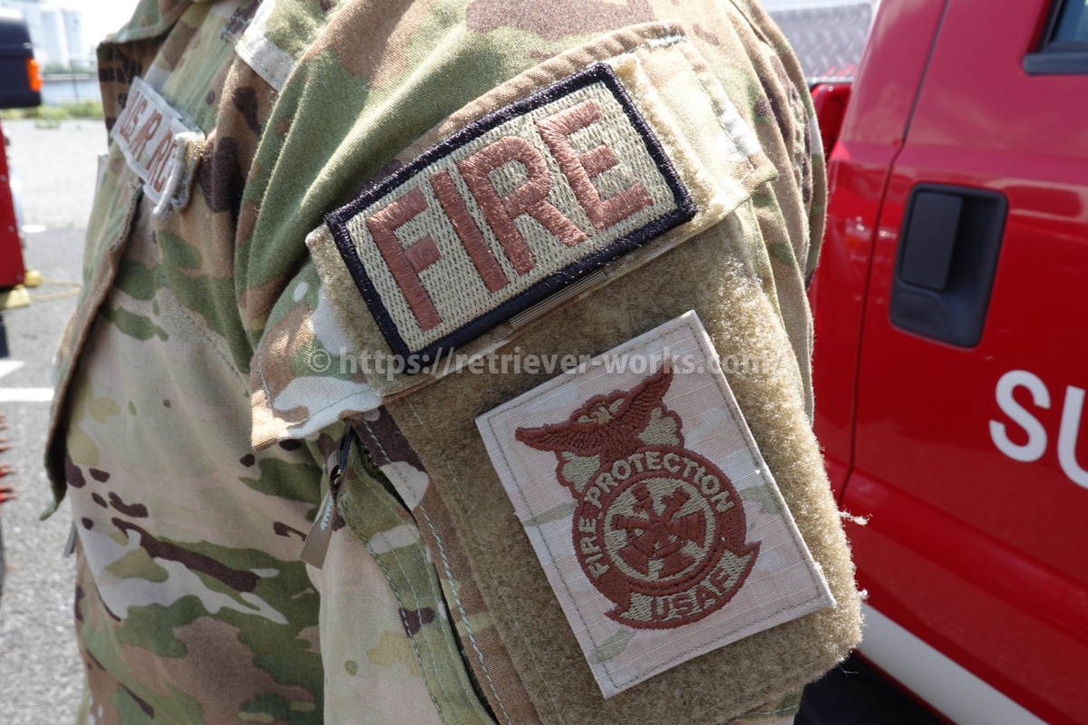 米空軍横田基地消防署の隊員のパッチ